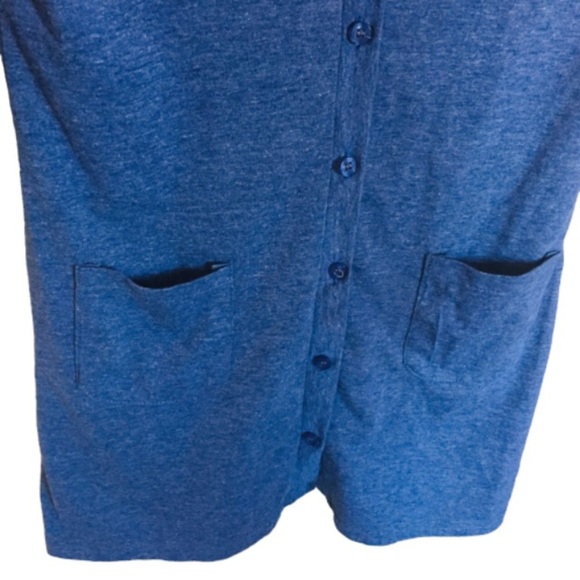 CATWORLD Button Front Cardigan With Pockets & Crop Sleeve Length Denim Blue XS - Picture 8 of 10
